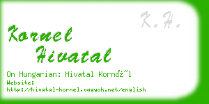 kornel hivatal business card